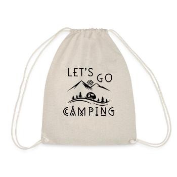 Let's go camping caravan camper caravan - Drawstring Bag - nature - Front