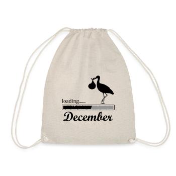 Bébé arrive en décembre grossesse de cigogne - Sac de sport léger - nature - Devant