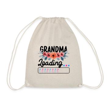 Grandma-to-be, granny loading with flowers - Drawstring Bag - nature - Front