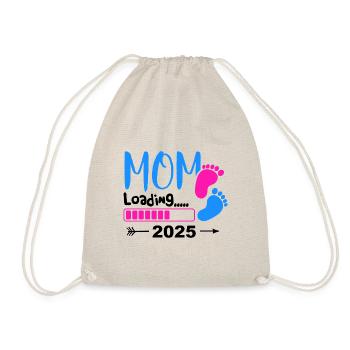 Mom 2025 loading, Ich werde 2025 Mutter - Turnbeutel - Natur - Vorne