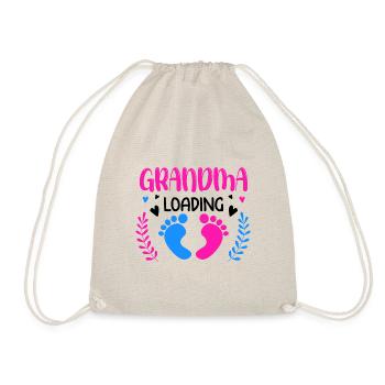 Werdende Oma, Endlich werde ich eine Oma - Turnbeutel - Natur - Vorne