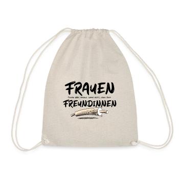 Frauen finden alles heraus, dunkler Text - Turnbeutel - Natur - Vorne