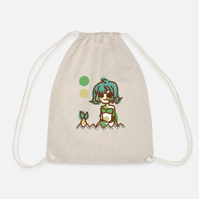 Summer vibes - mermaid - Drawstring Bag - nature