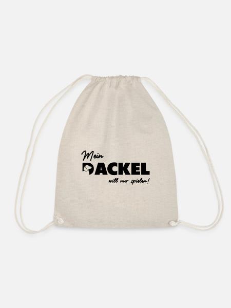 Mein Dackel will nur spielen - Turnbeutel - Natur