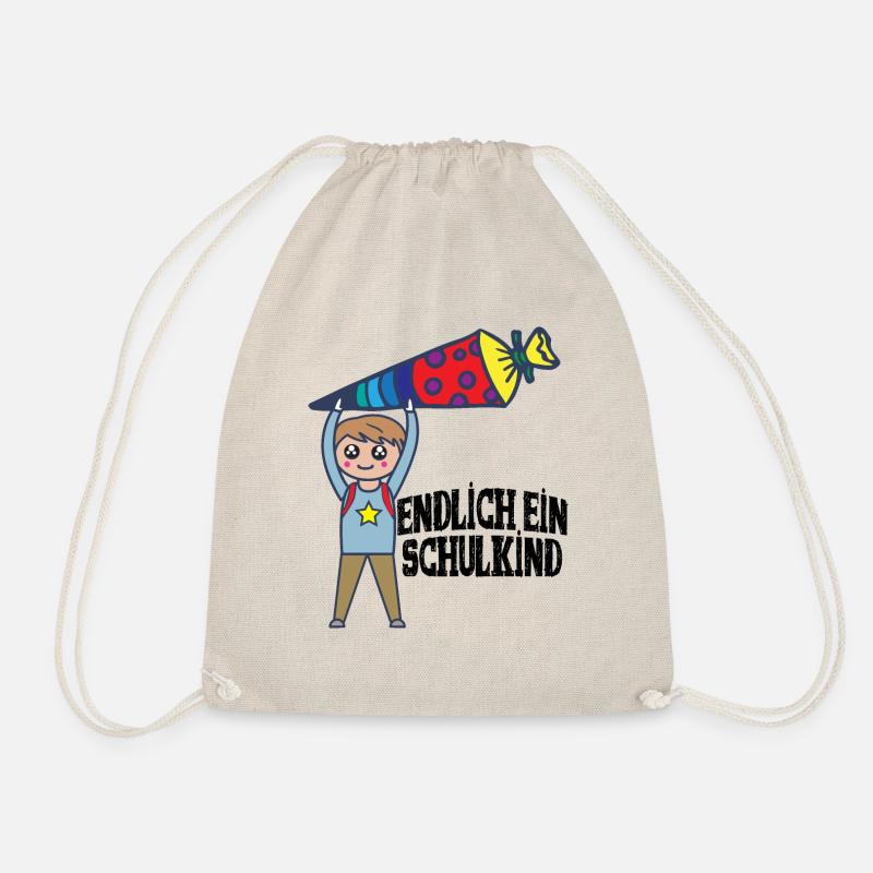 Schulkind Einschulung Schüler Geschenk zur Schule - Turnbeutel - Natur