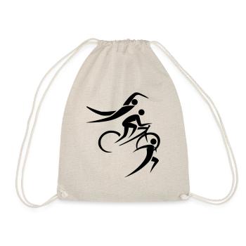 Schwimmen Radfahren Laufen Symbols Sport - Turnbeutel - Natur - Vorne