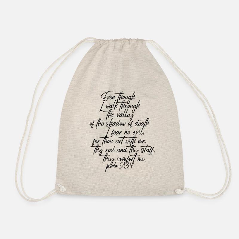 psalm 23:4 - Drawstring Bag - nature