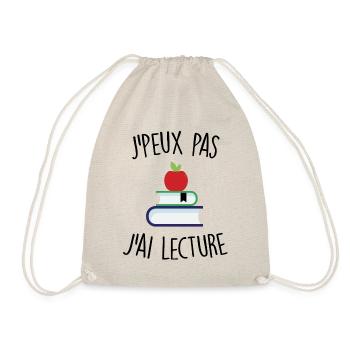 J'peux pas j'ai lecture - Sac de sport léger - nature - Devant