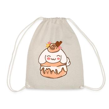 Kawaii Cinnamon Roll Bunny. - Drawstring Bag - nature - Front