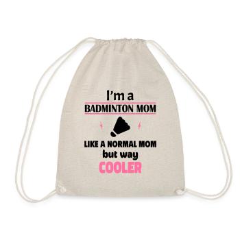 Ich bin eine Badminton-Mama - Turnbeutel - Natur - Vorne