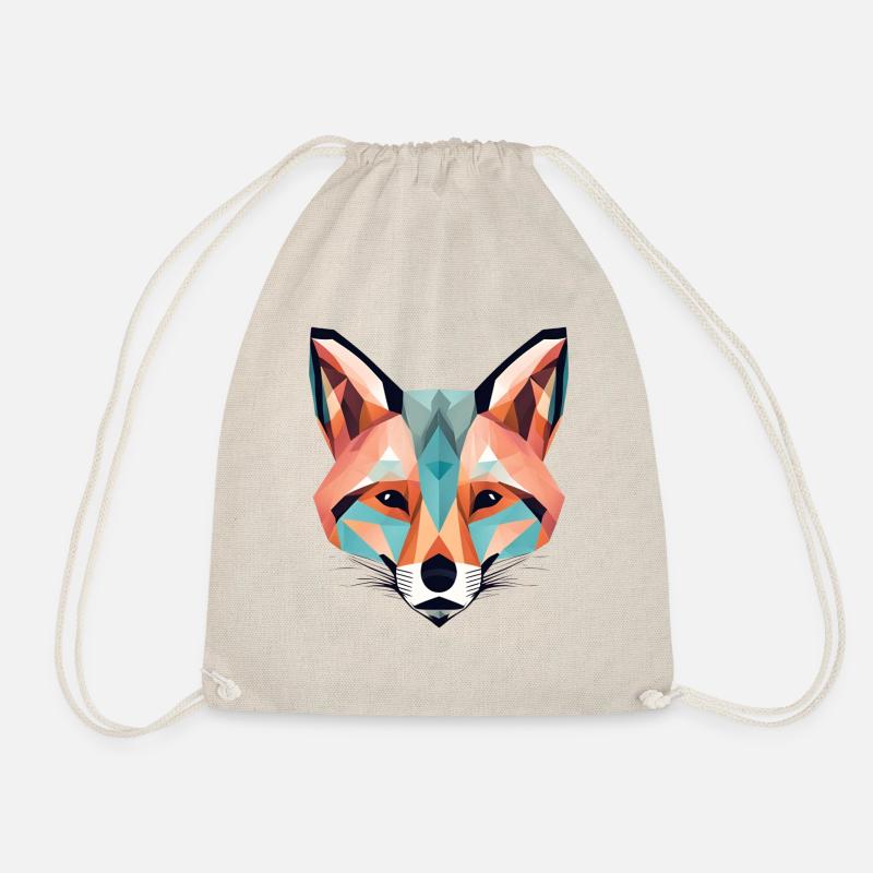 Geometric fox Fuchs Geschenk Geomtrie - Turnbeutel - Natur