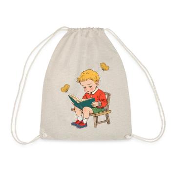 Bookworm, Fairytale, Back to School - Drawstring Bag - nature - Front