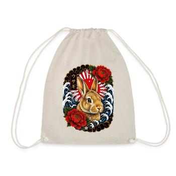 Hase im japanischen Irezumi Tattoo Stil - Turnbeutel - Natur - Vorne