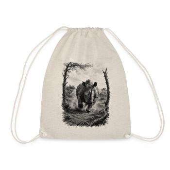 Le rhinocéros sauvage dans la nature dans le style du dessin artistique - Sac de sport léger - nature - Devant