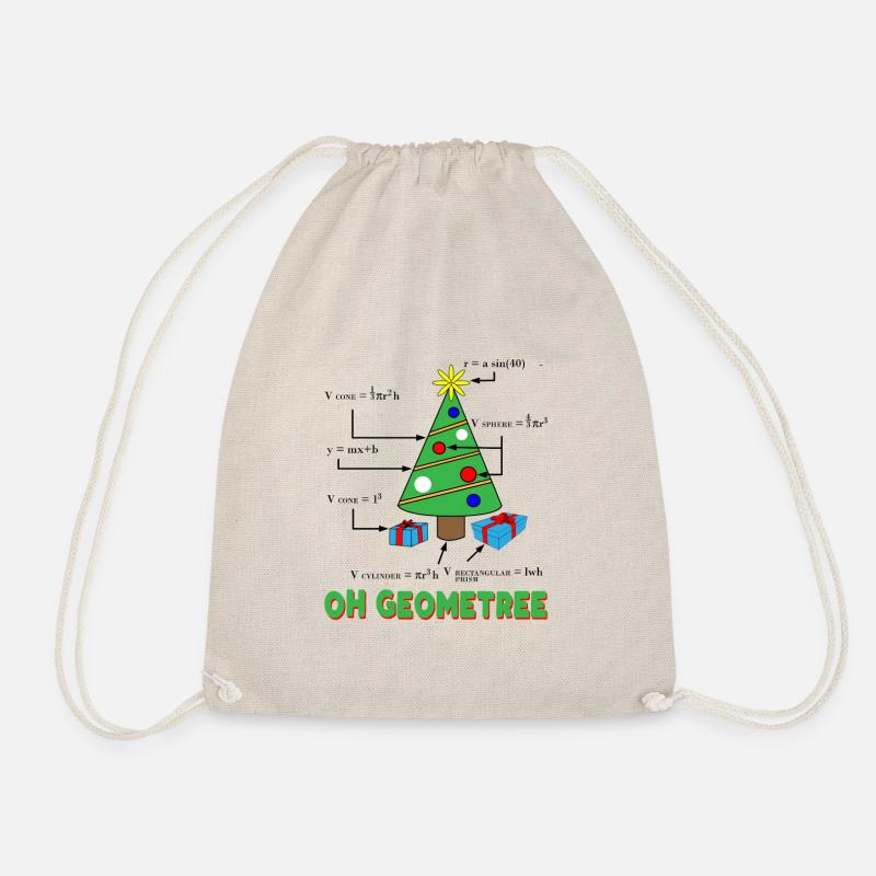 Geometry math teacher math Christmas - Drawstring Bag - nature