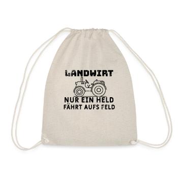 Landwirt Nur ein Held fährt aufs Feld - Turnbeutel - Natur - Vorne