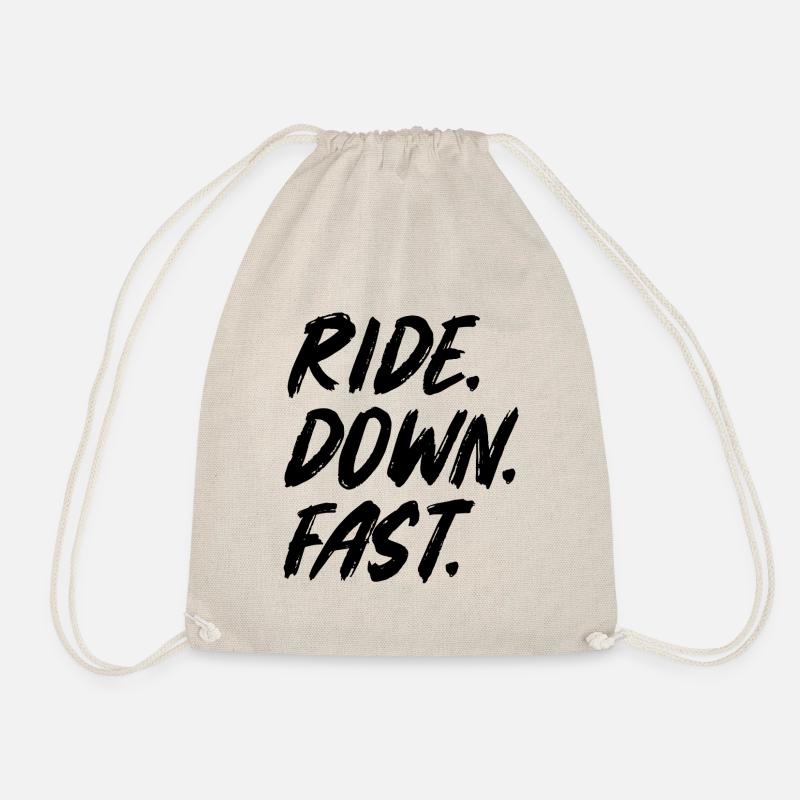 ride down fast Downhill Spruch Downhill - Turnbeutel - Natur