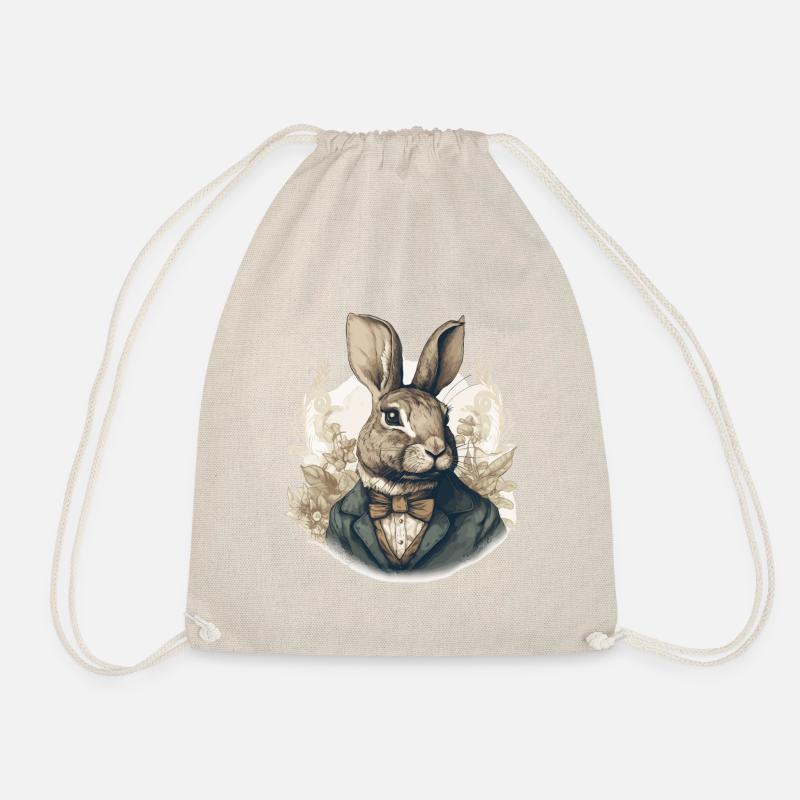 Rabbit Bunny Historische Kunst - Turnbeutel - Natur