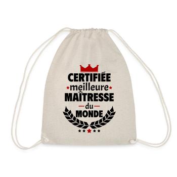 Certifiée meilleure maîtresse du monde, noël - Sac de sport léger - nature - Devant