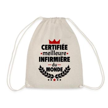 Certifiée meilleure infirmière du monde, noël - Sac de sport léger - nature - Devant