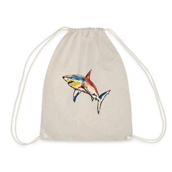 Peinture au trait de requin - Sac de sport léger - nature - Devant