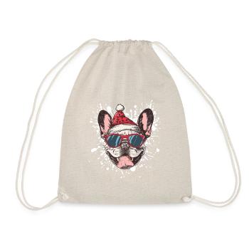 Buldog Français Chien Noël Drôle - Sac de sport léger - nature - Devant