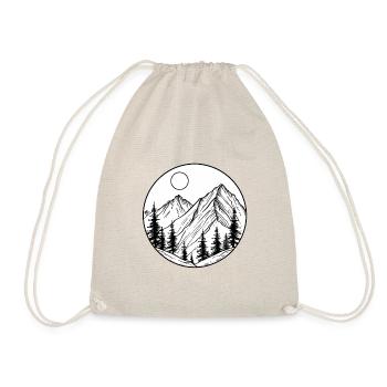 Mountain logo and mountain symbol, hikers - Drawstring Bag - nature - Front