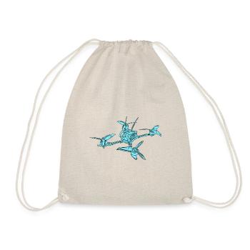 Blue fpv drone /racingdrone / pilot drone - Drawstring Bag - nature - Front
