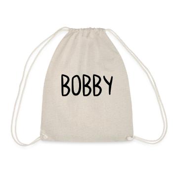 Bobby Custom Name Schriftart Text Geburtstag - Turnbeutel - Natur - Vorne
