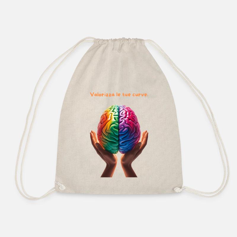 Enhance your curves. 🧠 - Drawstring Bag - nature