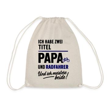 Papa und Radfahrer Vatertagsdesign - Turnbeutel - Natur - Vorne