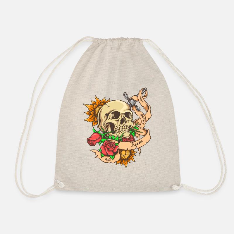 Skull tattoo - Drawstring Bag - nature