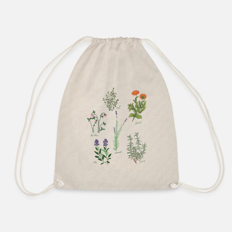 Herbarium Herbal Knowledge - Drawstring Bag - nature