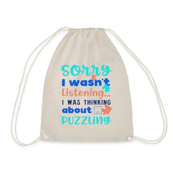 Hobby Puzzler Funny Quote Jigsaw Puzzling - Drawstring Bag - nature - Front