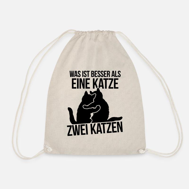 Was ist besser als eine Katze? Zwei Katzen! - Turnbeutel - Natur