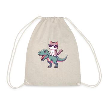 Chaton Cool sur T-Rex Drôle Tendance Dinosaure - Sac de sport léger - nature - Devant