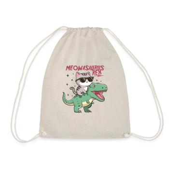 Cool Kitten on T-Rex Funny Dinosaur Trend - Drawstring Bag - nature - Front