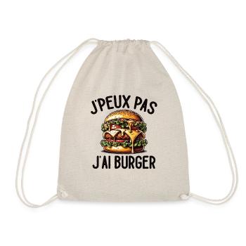 J'Peux Pas J'ai Hamburger Cadeau Nourriture Drôle - Sac de sport léger - nature - Devant