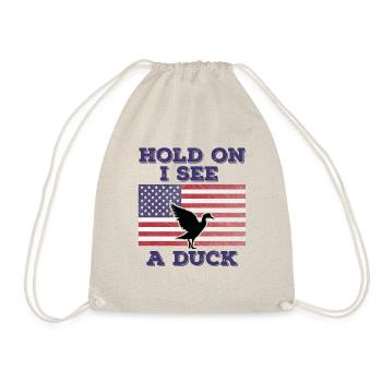 Canard Drapeau Américain Cadeau Original Drôle - Sac de sport léger - nature - Devant