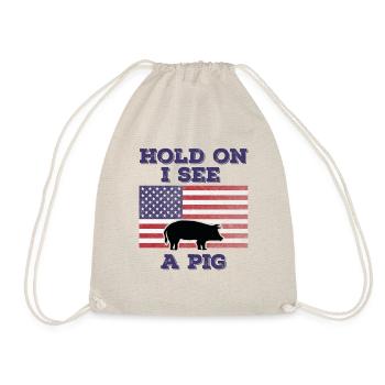 Cochon Drapeau Américain Cadeau Original Drôle - Sac de sport léger - nature - Devant