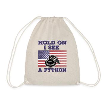 Python American Flag Funny Original Gift - Drawstring Bag - nature - Front