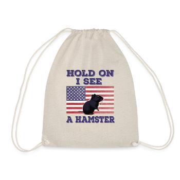 Hamster American Flag Funny Original Gift - Drawstring Bag - nature - Front