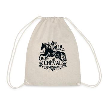 J'Peux Pas J'ai Cheval Humour Fille Équitation - Sac de sport léger - nature - Devant