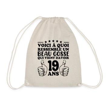 19 ans Idée Cadeau Humour Anniversaire Beau Gosse - Sac de sport léger - nature - Devant