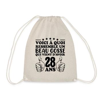 28 ans Idée Cadeau Humour Anniversaire Beau Gosse - Sac de sport léger - nature - Devant