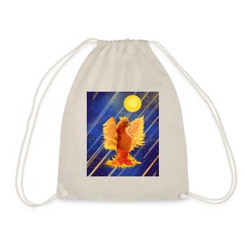 Cosmic Glowing Firebird: Cyber-Semurg - Drawstring Bag - nature - Front