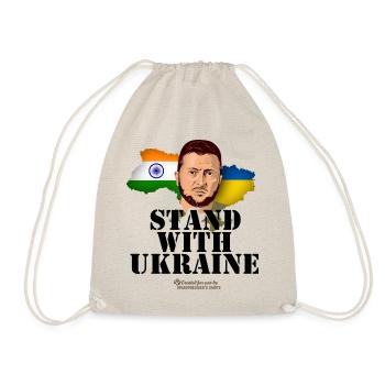 Indien Stand with Ukraine - Turnbeutel - Natur - Vorne