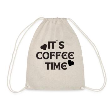 I'ts coffee time coffee gift idea - Drawstring Bag - nature - Front
