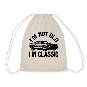 Ich bin nicht alt Ich bin Classic Oldtimer Geburtstagsgeschenk - Turnbeutel - Natur - Vorne