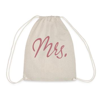 Mrs. Matching Couple Engagement Wedding Honeymoon - Drawstring Bag - nature - Front